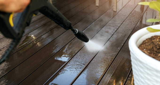Materials to clean a composite deck